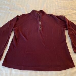 Cozy Red LL Bean Fleece Quarter Zip for Everyday Layering
